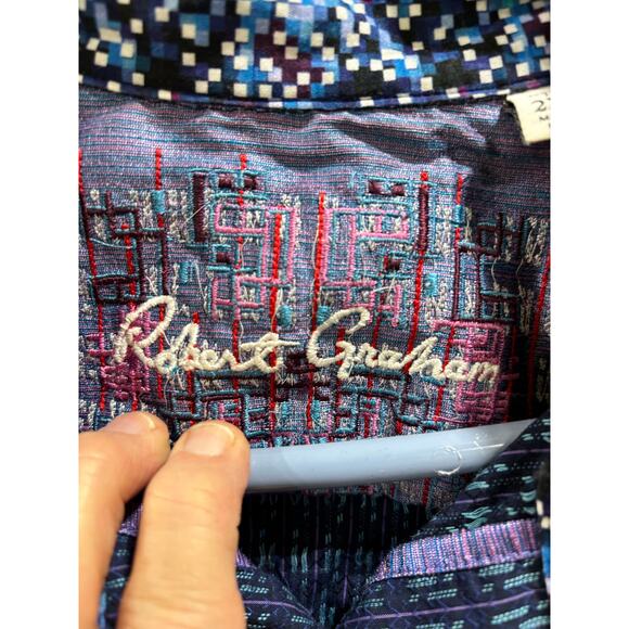 Robert Graham Classic Fit Button-Down Shirt – 2XL Artistic style Geometric print - Picture 5 of 8